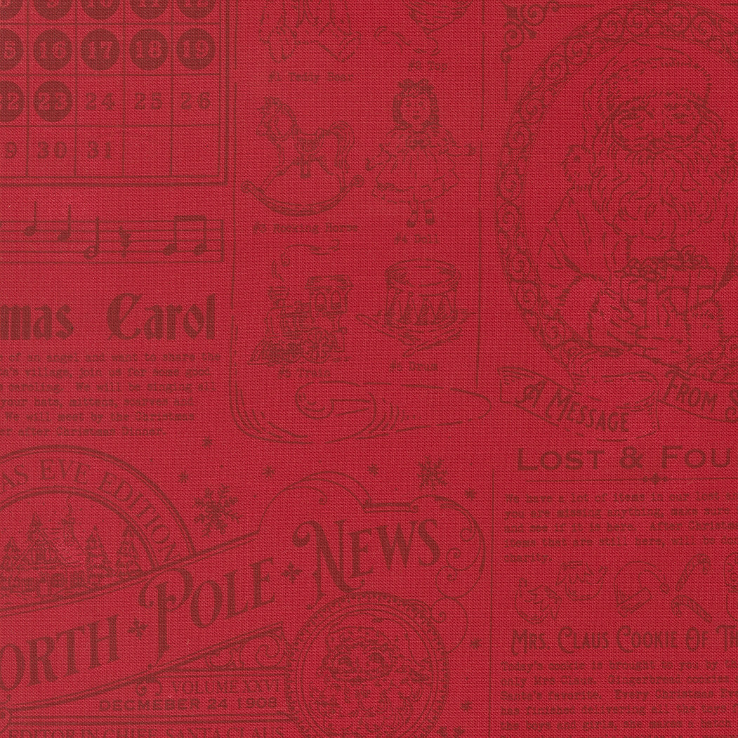 Holiday Cheer North Pole News Poinsettia Yardage by Stacy Iest Hsu for Moda Fabrics | 20970 17