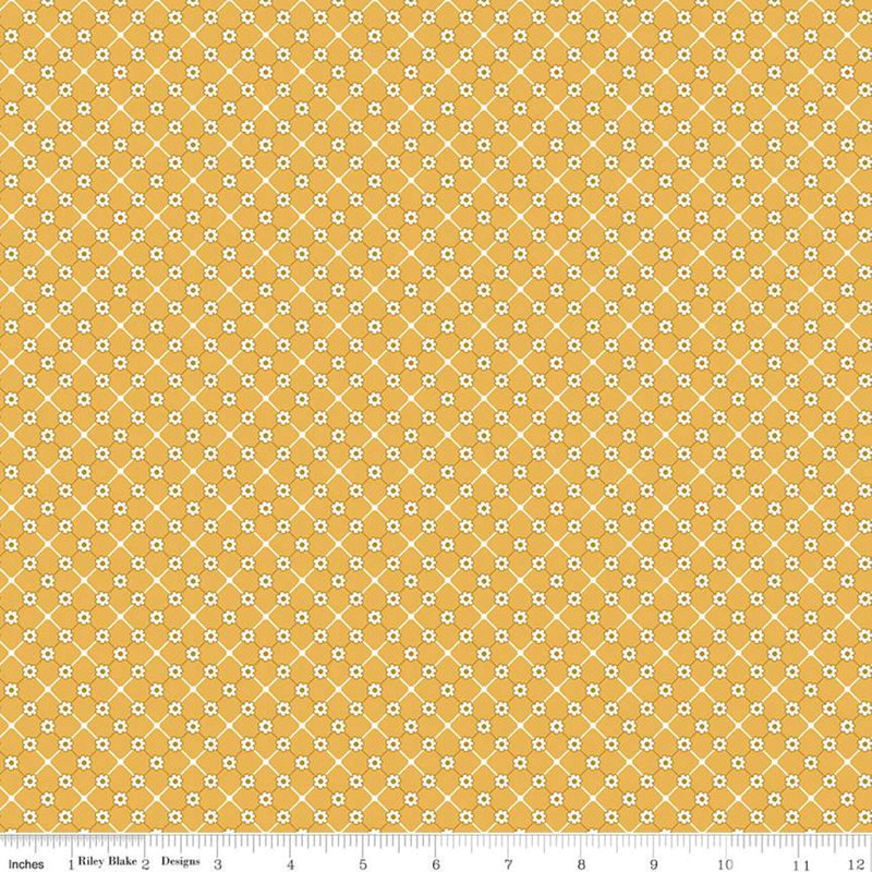 Bee Plaids Daisy Sunflower by Lori Holt for Riley Blake Designs | C12035 DAISY | Quilting Cotton Fabric