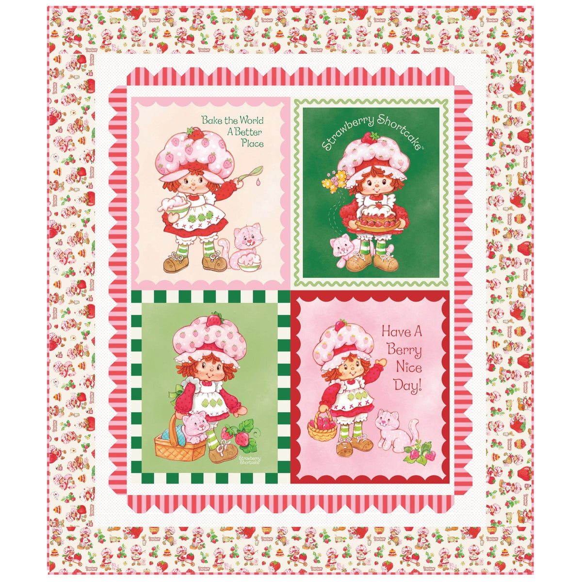 PRESALE The World of Strawberry Shortcake Strawberry Shortcake Panel Quilt Boxed for Riley Blake Designs | KT-18560