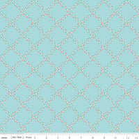 Whimsical Woodland Lattice Aqua Yardage by Tasha Noel for Riley Blake Designs | C17643-AQUA