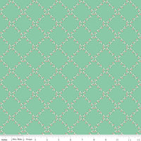 Whimsical Woodland Lattice Green Yardage by Tasha Noel for Riley Blake Designs | C17643-GREEN