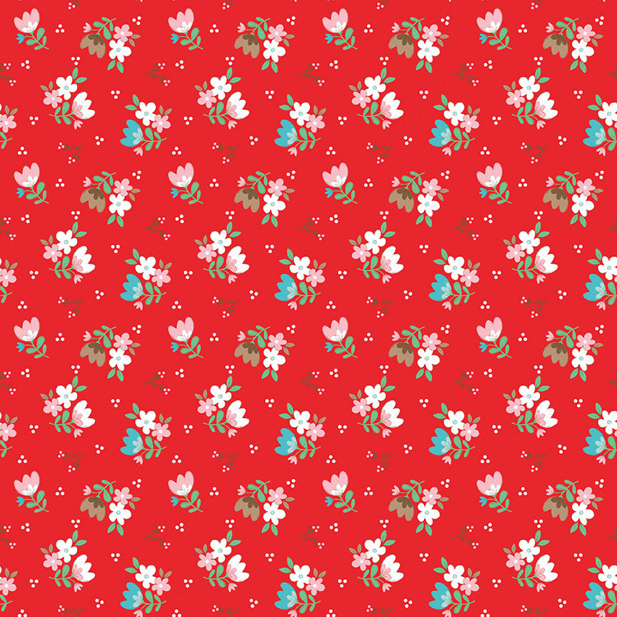 Whimsical Woodland Floral Red Yardage by Tasha Noel for Riley Blake Designs | C17642-RED