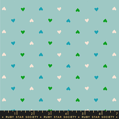 PRESALE Best Day Ever Hearts Turquoise Yardage by Melody Miller for Ruby Star Society | RS0091 20