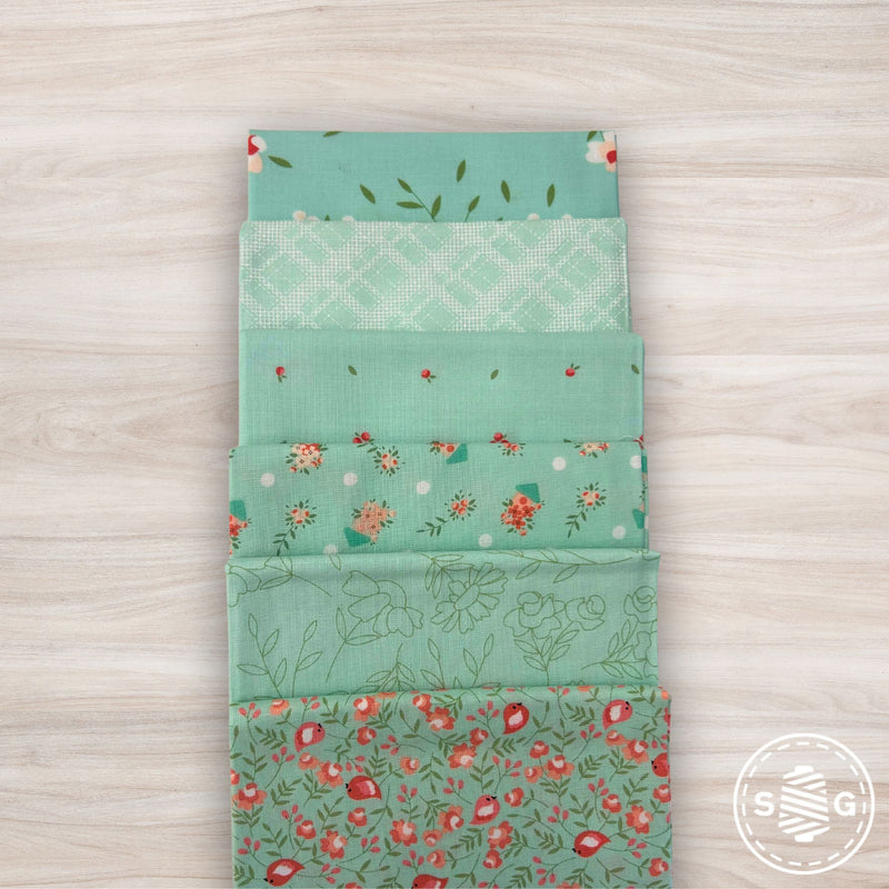 Abloom Custom Fat Quarter Bundle Robins Egg by Corey Yoder for Moda Fabrics | 6 Fat Quarters