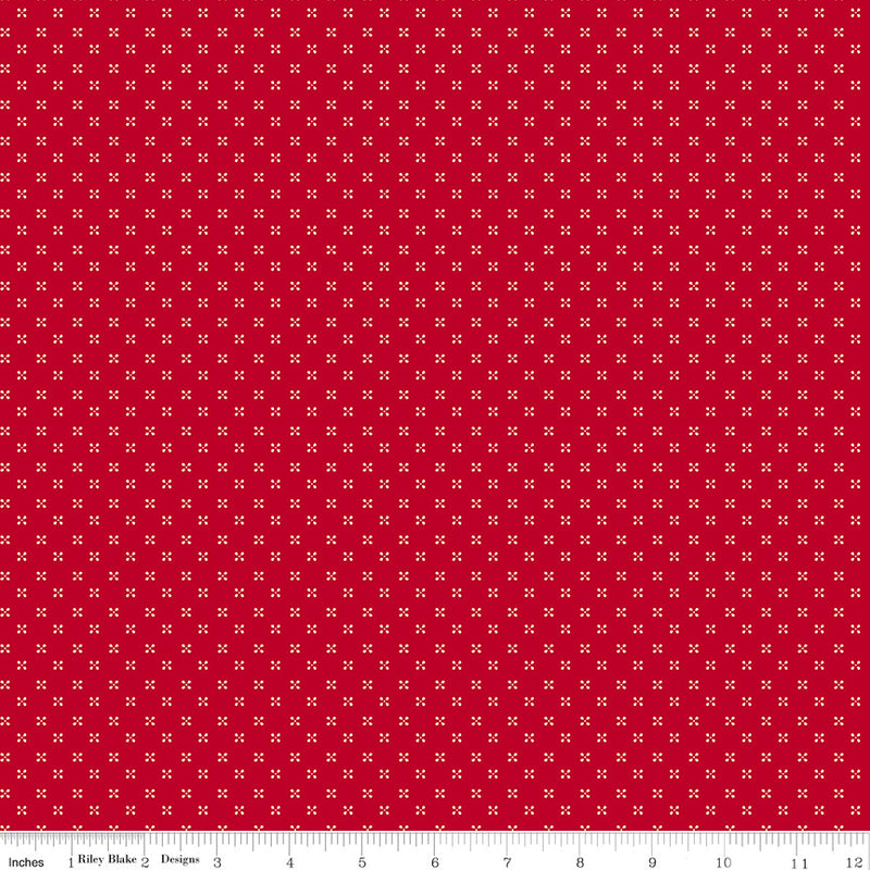PRESALE Radiant Ruby Dots Schoolhouse Yardage by Dani Mogstad for Riley Blake Designs | C17266-SCHOOLHOUSE