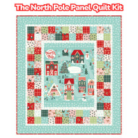 The North Pole Panel Quilt Kit With The North Pole Flannel by My Mind's Eye | Quilt Size 68" x 77" | FREE PATTERN