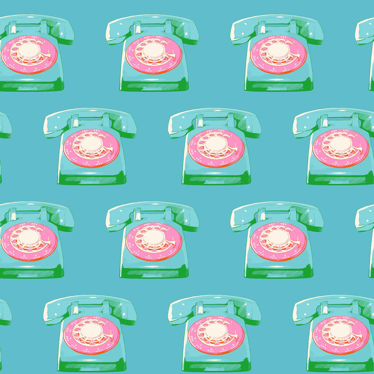 PRESALE Sparkle Mart Telephones Dark Turquoise Yardage by Melody Miller for Ruby Star Society | RS0121 16