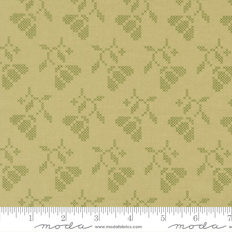 PRESALE Sunbonnet Blooming Stitches Pear Yardage by Heather Briggs of My Sew Quilty Life for Moda Fabrics | 31764 18
