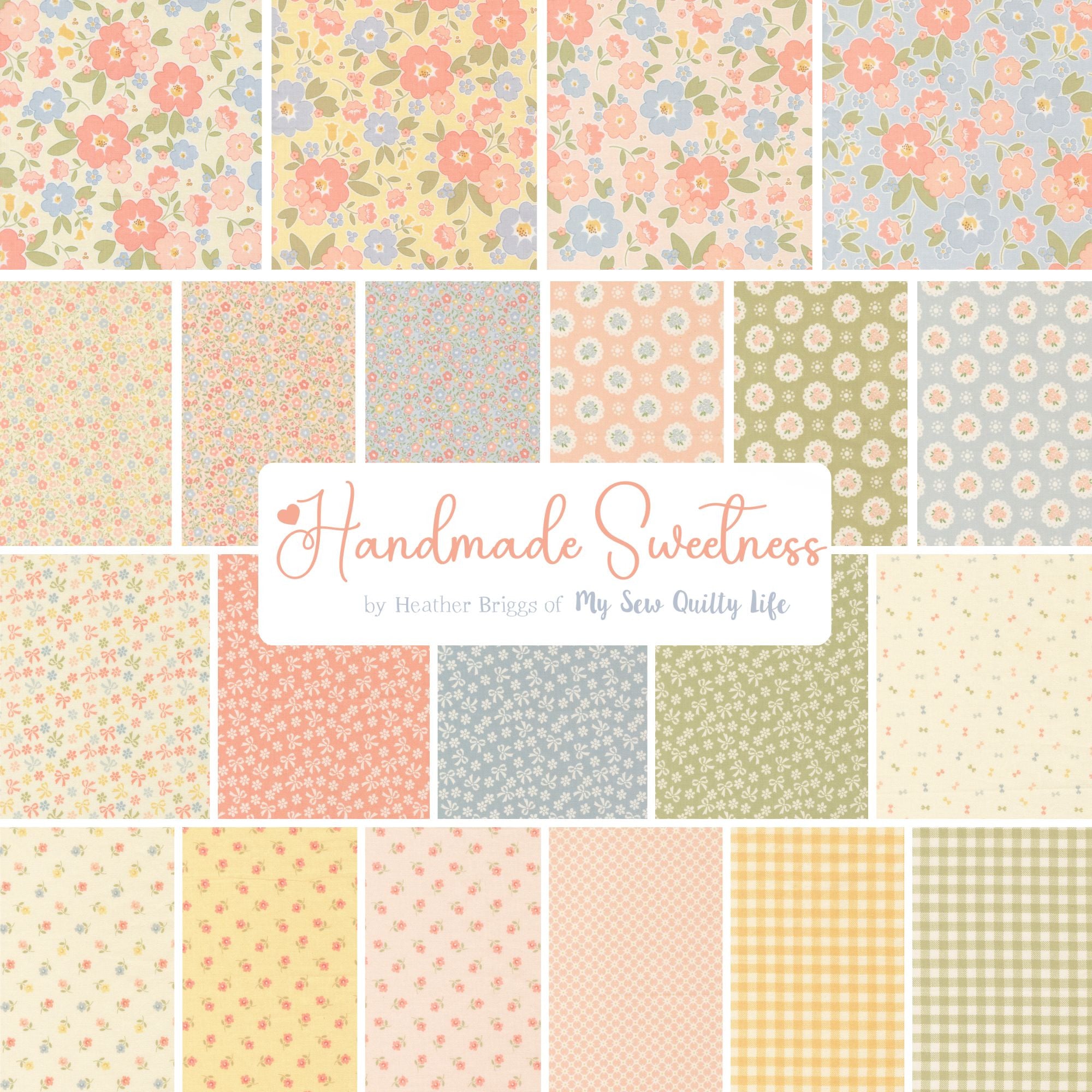 PRESALE Handmade Sweetness Half Yard Bundle by Heather Briggs of My Sew Quilty Life for Moda Fabrics | 22 Half Yard Cuts | Curated Bundle
