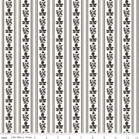 PRESALE Moonlit Trellis Floral Stripe Cloud Yardage by My Mind's Eye for Riley Blake Designs | C18214-CLOUD