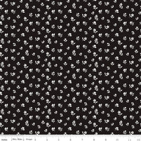 PRESALE Moonlit Trellis Flower Toss Black Yardage by My Mind's Eye for Riley Blake Designs | C18213-BLACK