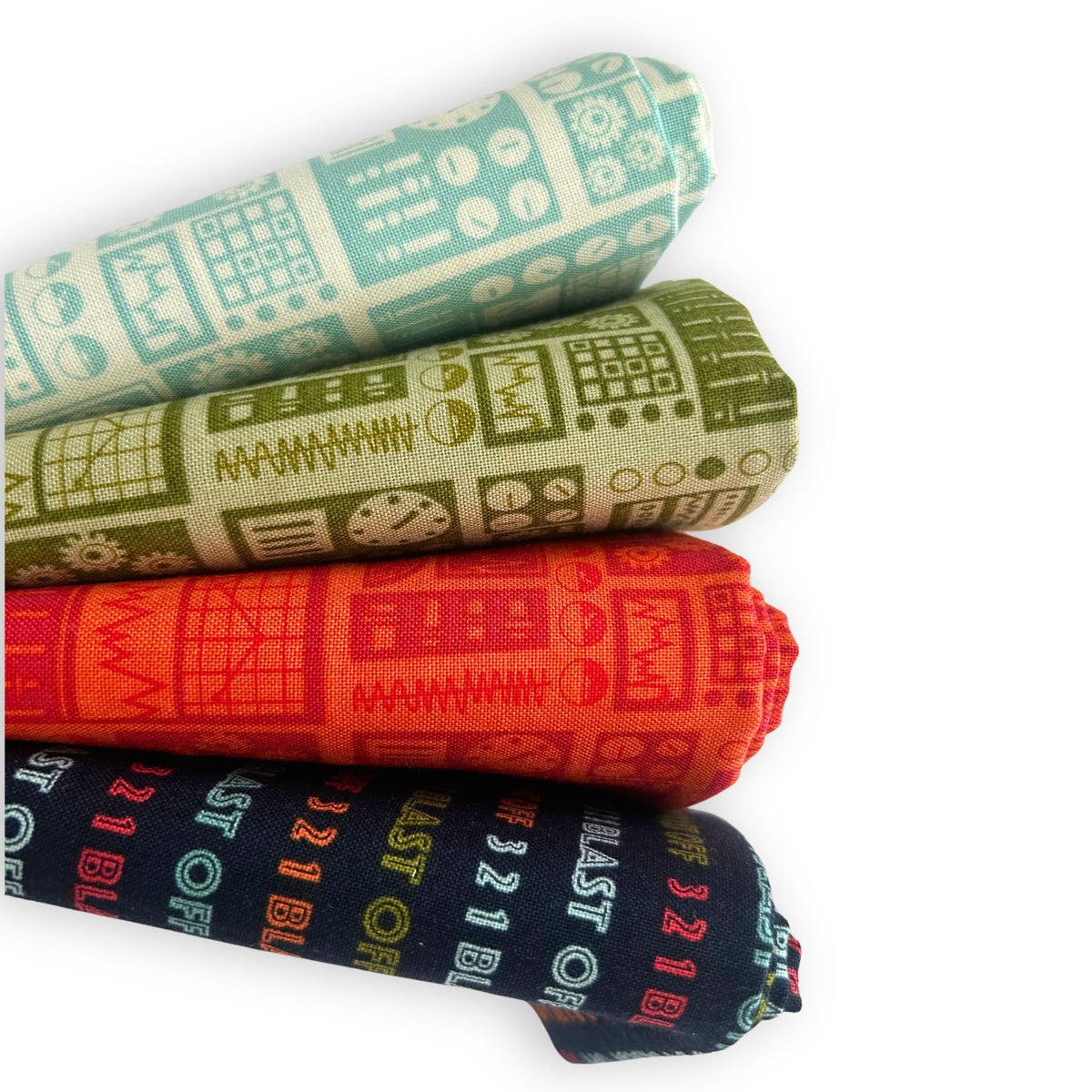 Fat Quarter Bundle Space Fabric | 321 Blast Off by Stacy Iest Hsu | 5 Fat Quarters | Curated Bundle