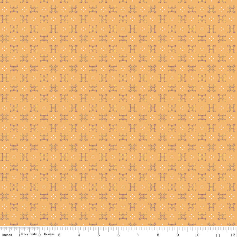 PRESALE Piece & Plenty Stitching Marigold Yardage by Lori Holt of Bee in my Bonnet for Riley Blake Designs | C15884-MARIGOLD