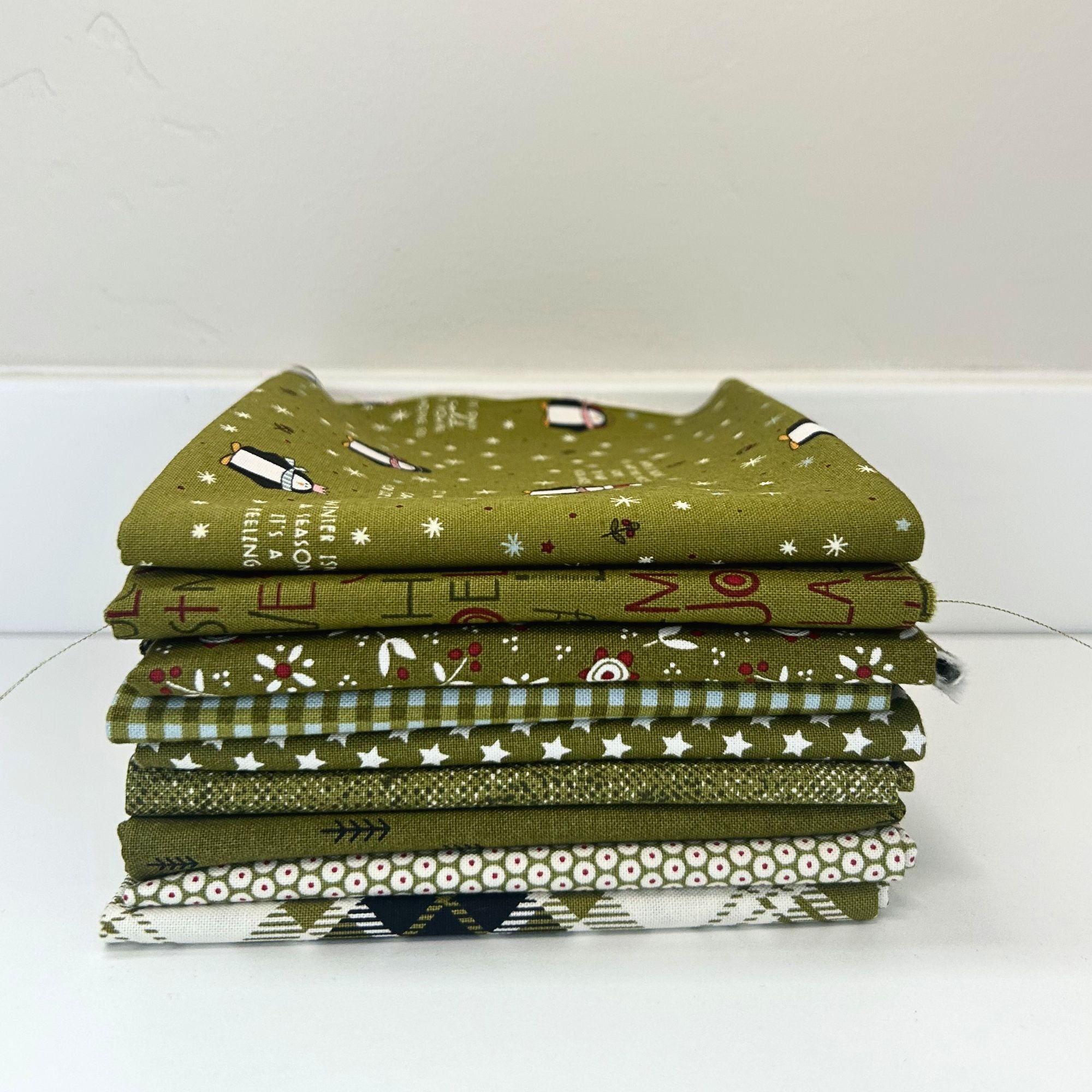 Chilly Custom Fat Quarter Bundle Green by Sweetwater for Moda Fabrics | 9 Fat Quarters | Curated Bundle