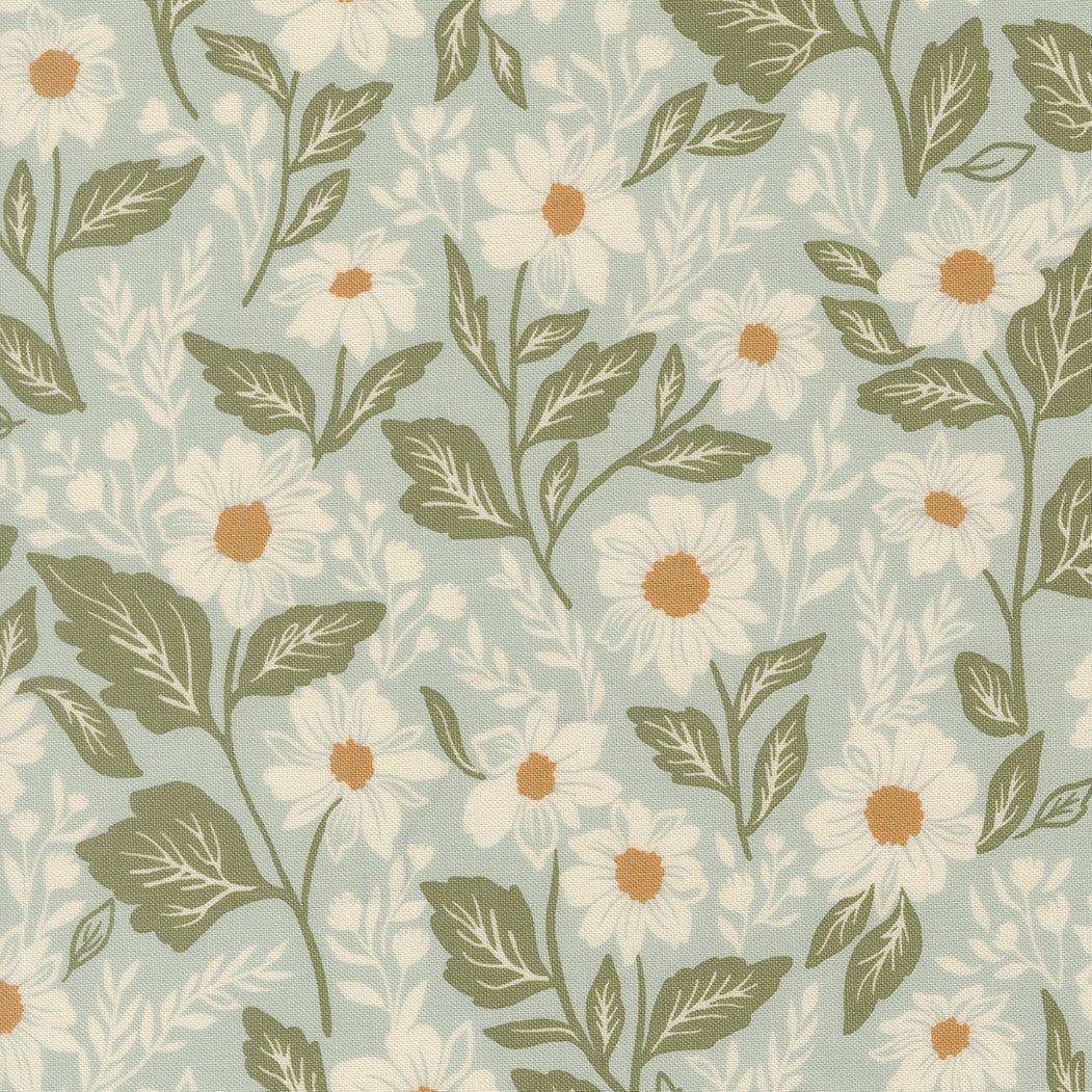 PRESALE True Love Romance Blooms Robins Egg Yardage by Lella Boutique for Moda Fabrics | 5260 14
