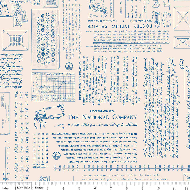 PRESALE TYPE/ography Background Denim Yardage by Lori Holt of Bee in My Bonnet for Riley Blake Designs | C16851-DENIM