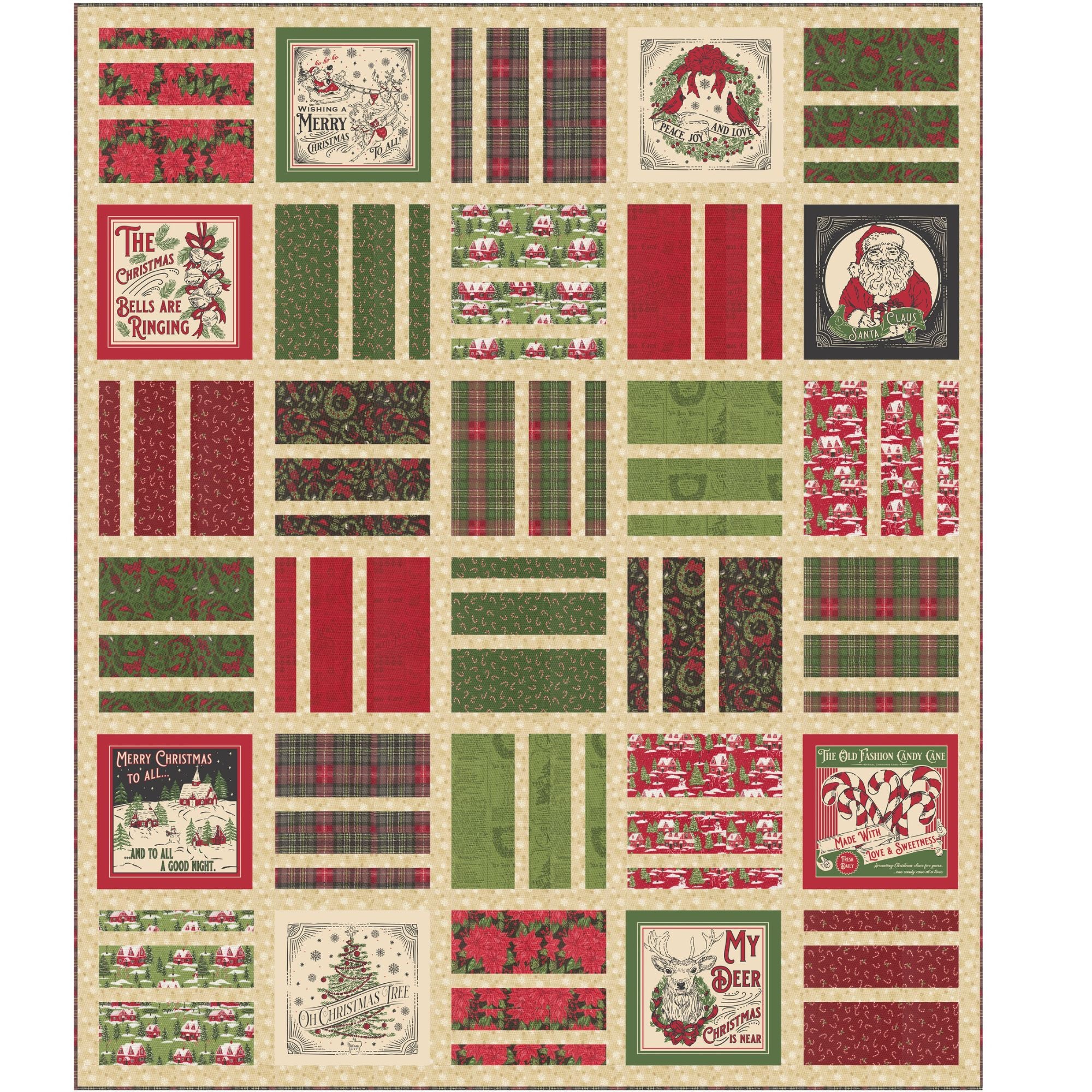 PRESALE Danger Zone Custom Quilt Kit With Holiday Cheer by Stacy Iest Hsu | Quilt Size 64” x 76 1/2” (Includes Quilt book)