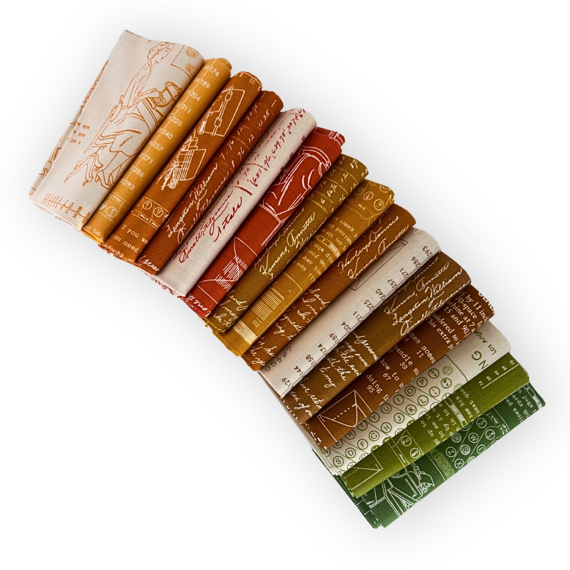 Fall Fabric Bundle Autumn Harvest | TYPE/ography by Lori Holt of Bee in my Bonnet | 15 Pieces | Curated Fat Quarter or Half Yard Bundle