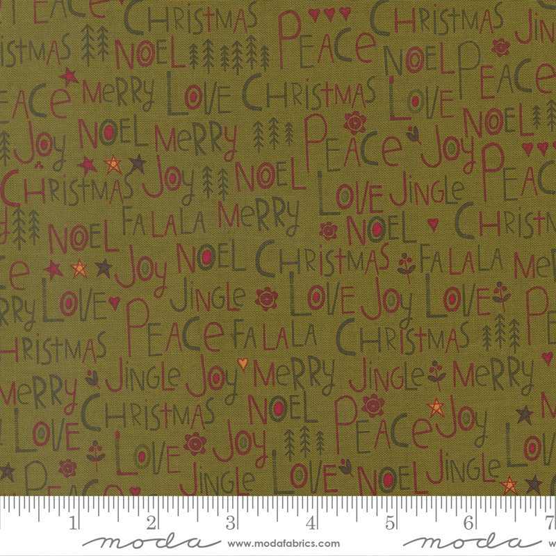 PRESALE Chilly Peace Love Joy Pine Yardage by Sweetwater for Moda Fabrics | 55710 13