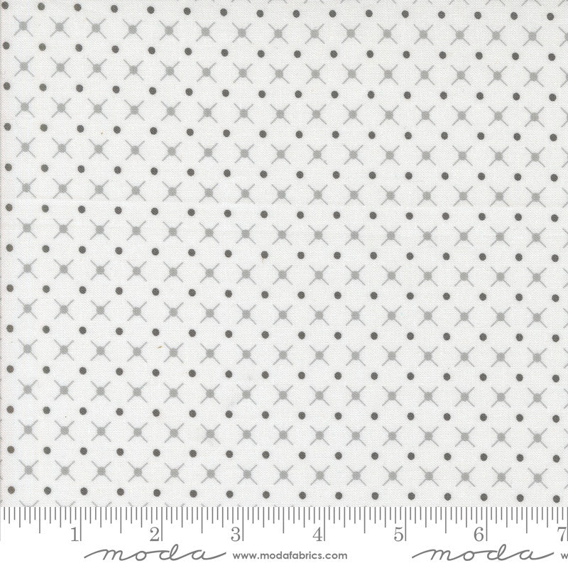 Color Crush X and O Off White Silver Yardage by V and Co. for Moda Fabrics | 10887 11