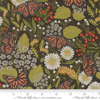 PRESALE Bee Garden Summer Butterfly Metallic Black by Gingiber for Moda Fabrics | 48412 21M