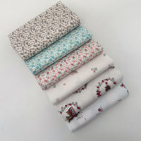 Whimsical Woodland Custom Fat Quarter Bundle White Florals by Tasha Noel for Riley Blake Designs | 6 FQs | Curated Bundle