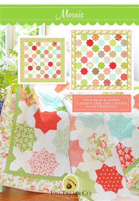 Mosaic Quilt Pattern by Fig Tree  | FT 1971 | Layer Cake or Charm Pack Friendly | Two Block Sizes