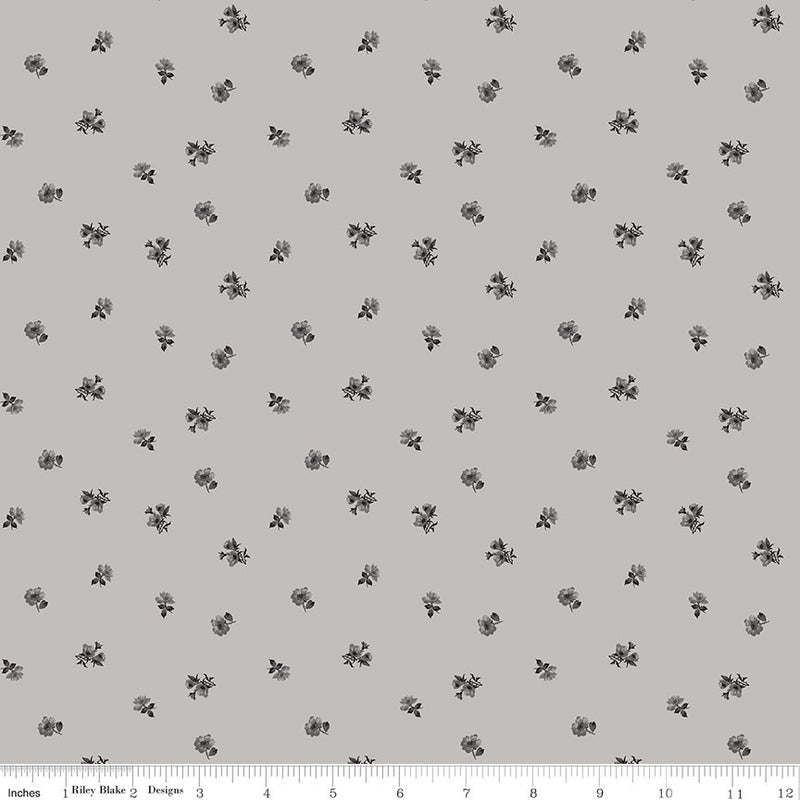 PRESALE Ink & Ivory Ditsy Gray Yardage by the RBD Designers for Riley Blake Designs | C16914-GRAY