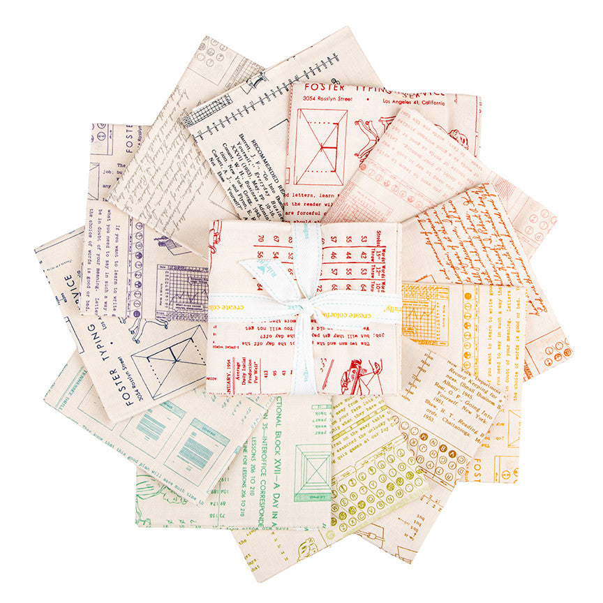 TYPE/ography Fat Quarter Bundle B Backgrounds by Lori Holt of Bee in My Bonnet for Riley Blake Designs | 12 Pcs