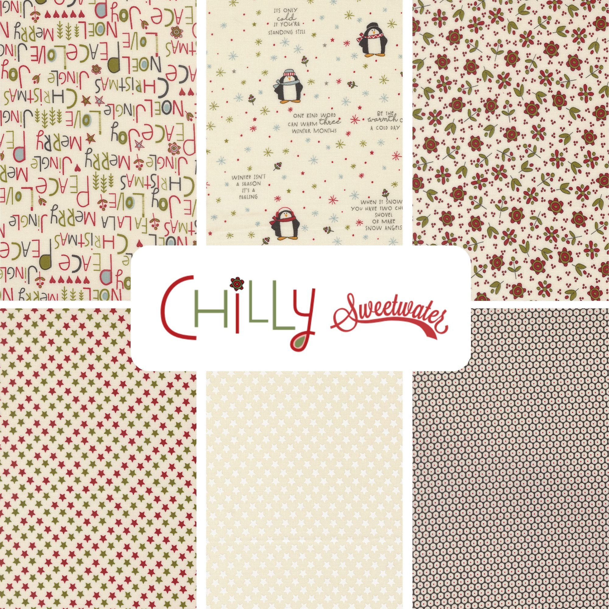 PRESALE Chilly Custom Fat Quarter Bundle Vanilla by Sweetwater for Moda Fabrics | 6 Fat Quarters | Curated Bundle