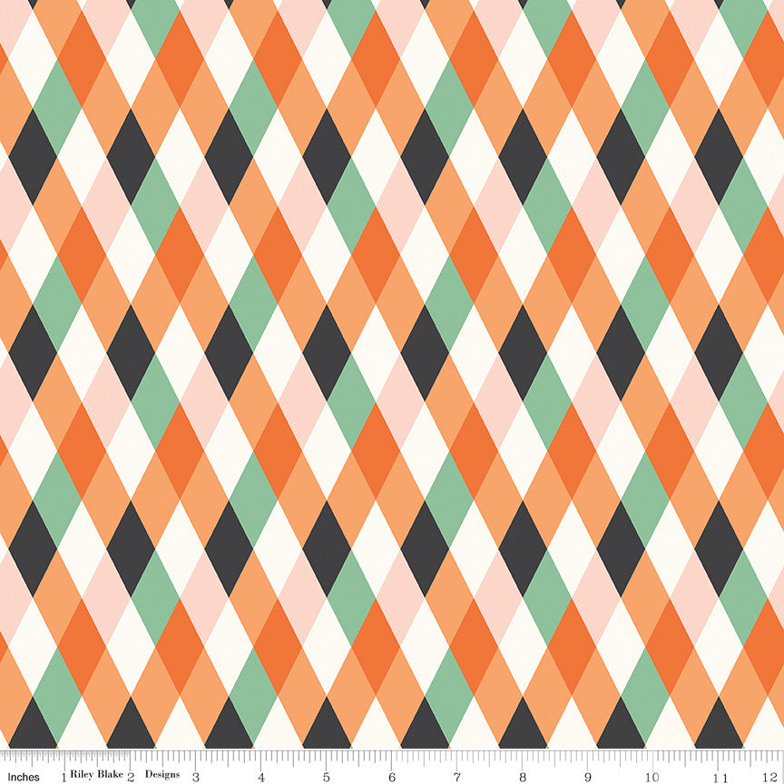 Frank and Friends Diamonds Multi Yardage by My Mind's Eye for Riley Blake Designs | C17473-MULTI