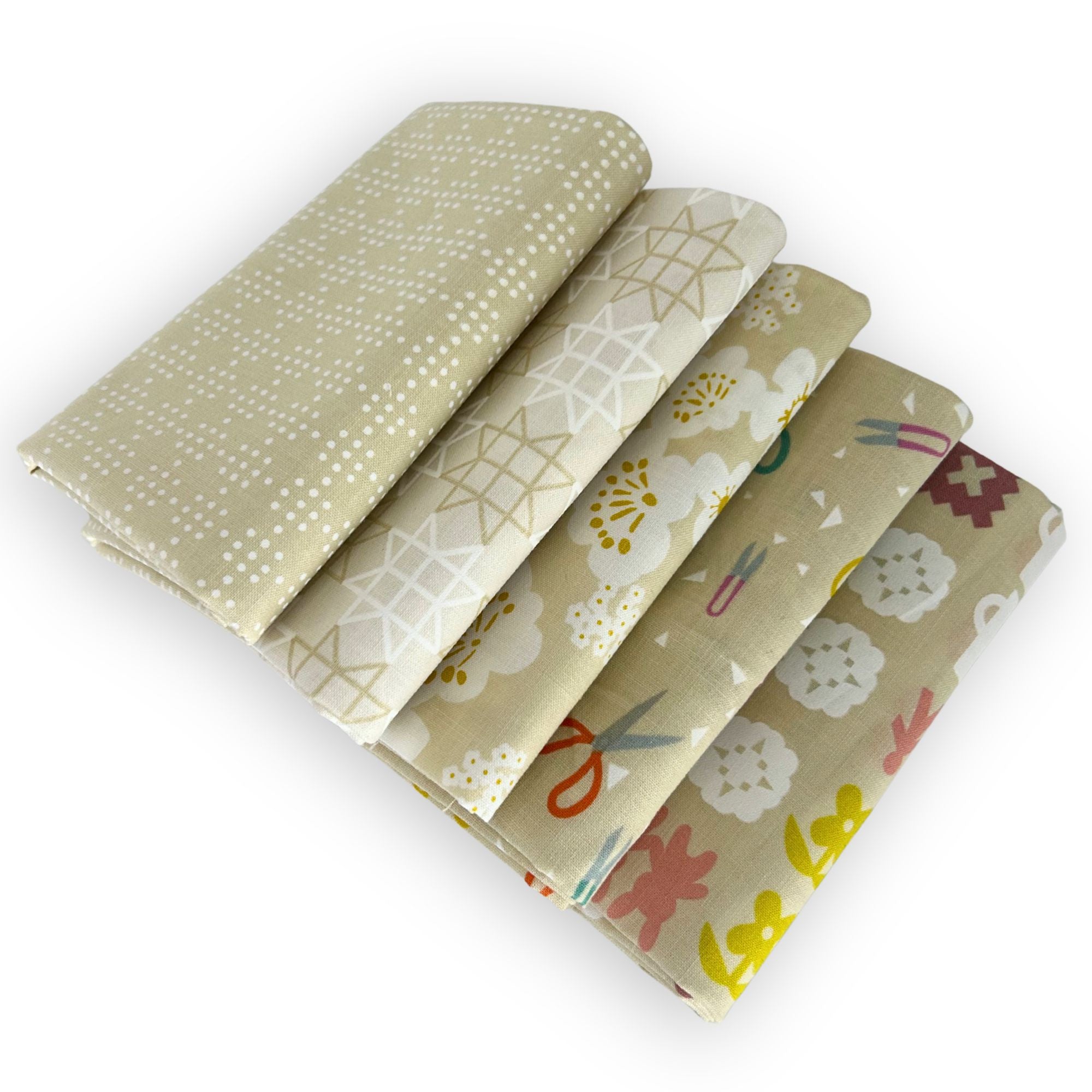 Ruby Star Fat Quarter Bundle Low Volume | Paper Cuts 2 by Rashida Coleman Hale for Ruby Star Society | 5 Fat Quarters | Curated Bundle
