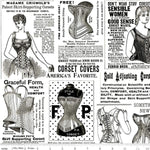 Sew Journal White Vintage Corset Ads by J Wecker Frisch by Riley Blake Designs |C13889 WHITE