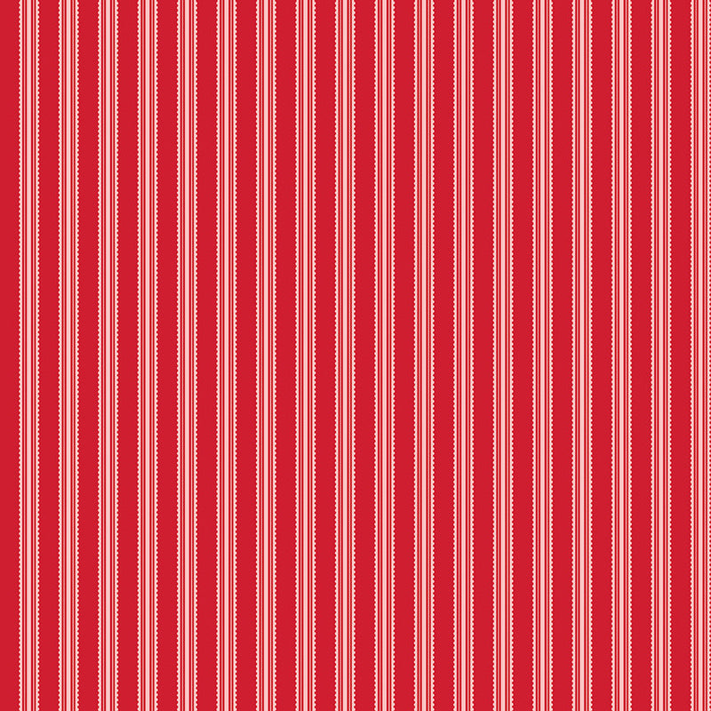 Letters to Cupid Stripes Red Yardage by My Mind's Eye for Riley Blake Designs | C16985-RED
