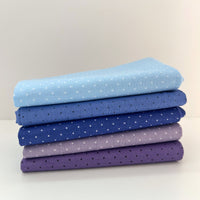 American Jane Pindots Custom Fat Quarter Bundle Blue Purple by American Jane for Riley Blake Designs | 5 FQs | Curated Bundle