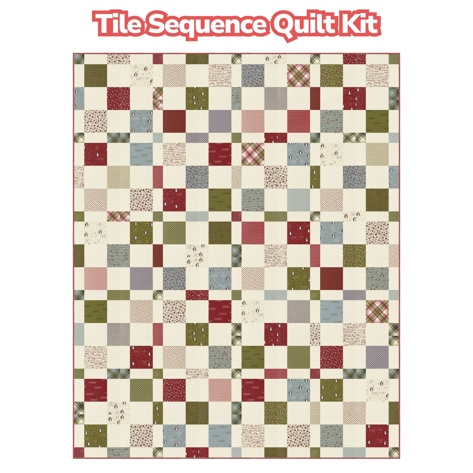 PRESALE Tile Sequence Custom Quilt Kit With Chilly by Sweetwater for Moda Fabrics | Quilt Size 64 1/2” x 80”