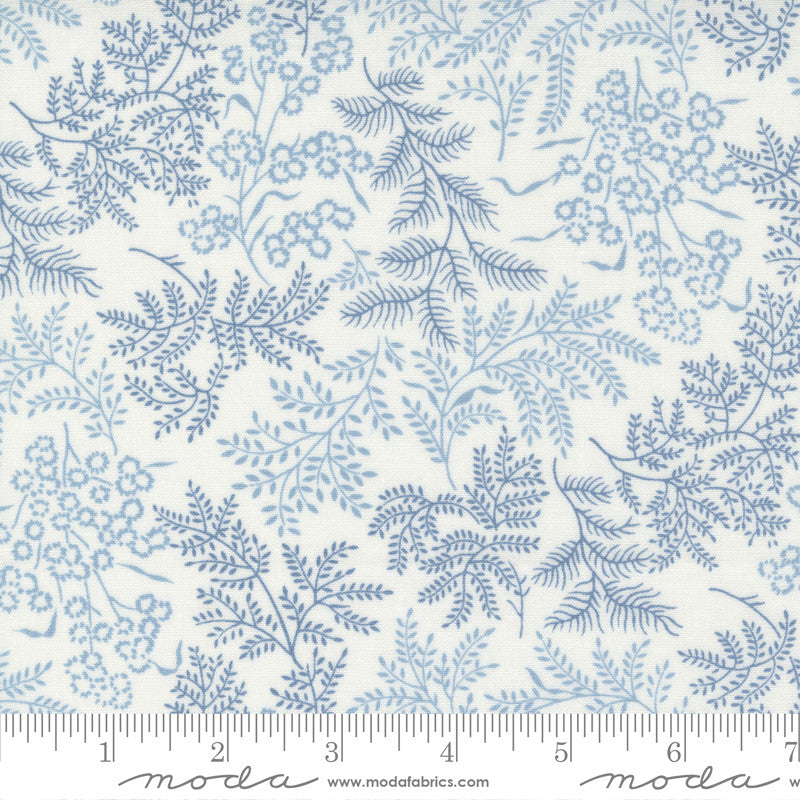 Nantucket Summer Sconset Cream Blue Yardage by Camille Roskelley for Moda Fabrics | 55261 34
