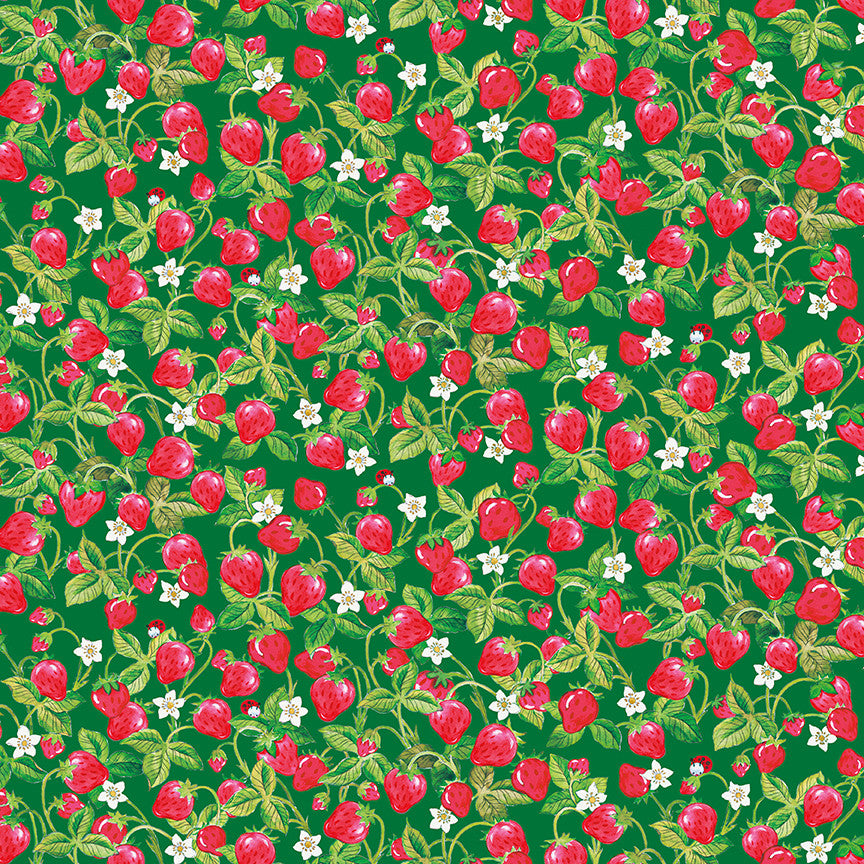 PRESALE The World of Strawberry Shortcake Strawberries Green Yardage for Riley Blake Designs | C18564-GREEN