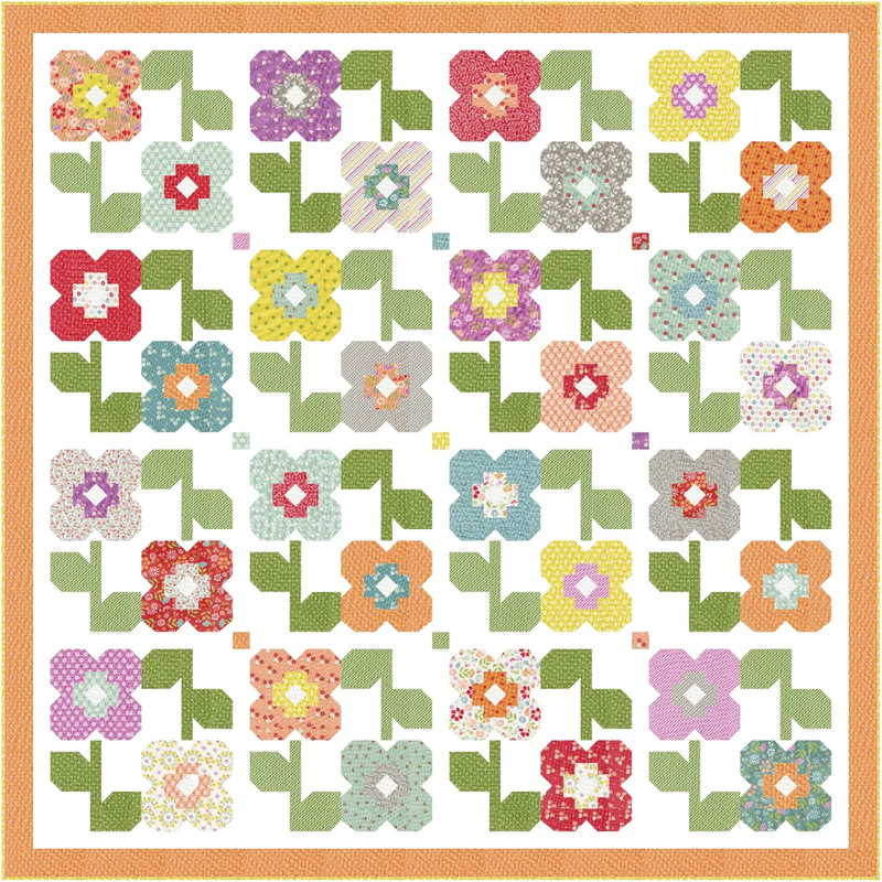 Lazy Daisy Quilt Pattern by Chelsi Stratton of Sherri & Chelsi | Quilt Size 77" x 77" | CSD 161