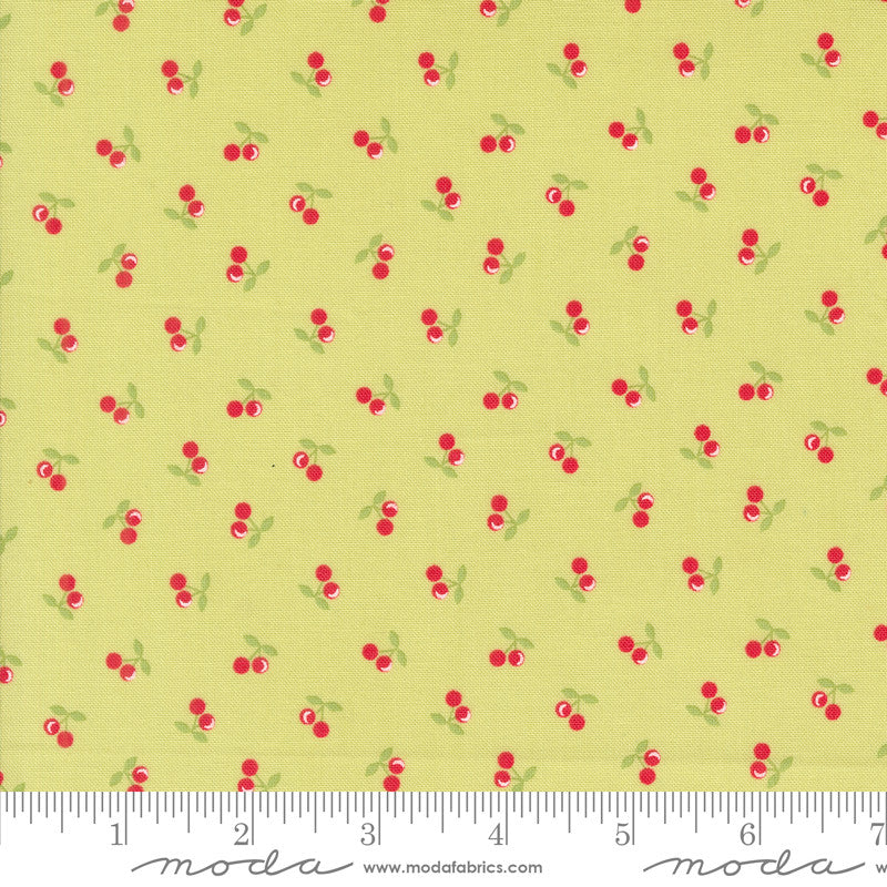 PRESALE Cali & Co Cherries Light Lime Yardage by Corey Yoder for Moda Fabrics | 29194 18