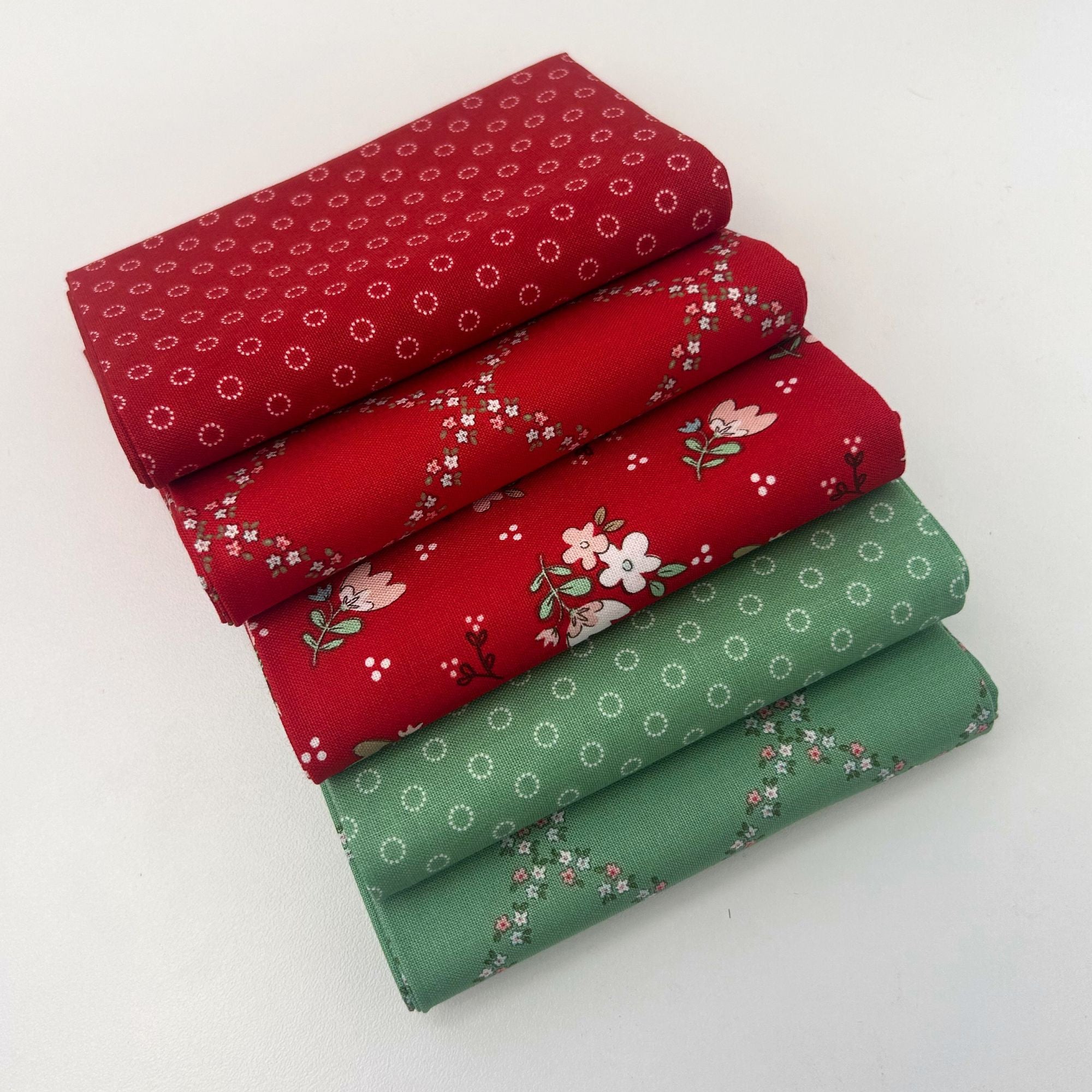 Whimsical Woodland Custom Fat Quarter Bundle Red Green by Tasha Noel for Riley Blake Designs | 5 FQs | Curated Bundle