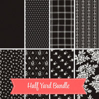 PRESALE Half Yard Bundle Black | Moonlit Trellis by My Mind’s Eye for Riley Blake Designs | 8 Half Yards | Curated Bundle