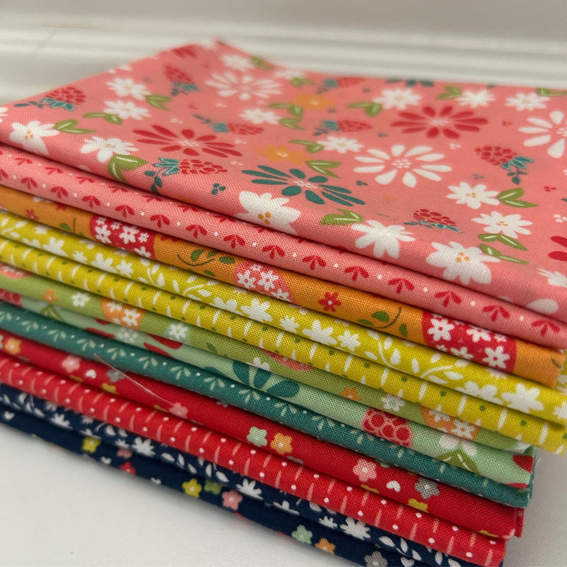 Raspberry Summer Custom Fat Quarter Bundle by Sherri & Chelsi for Moda Fabrics | Curated Bundle 12 Fat Quarters