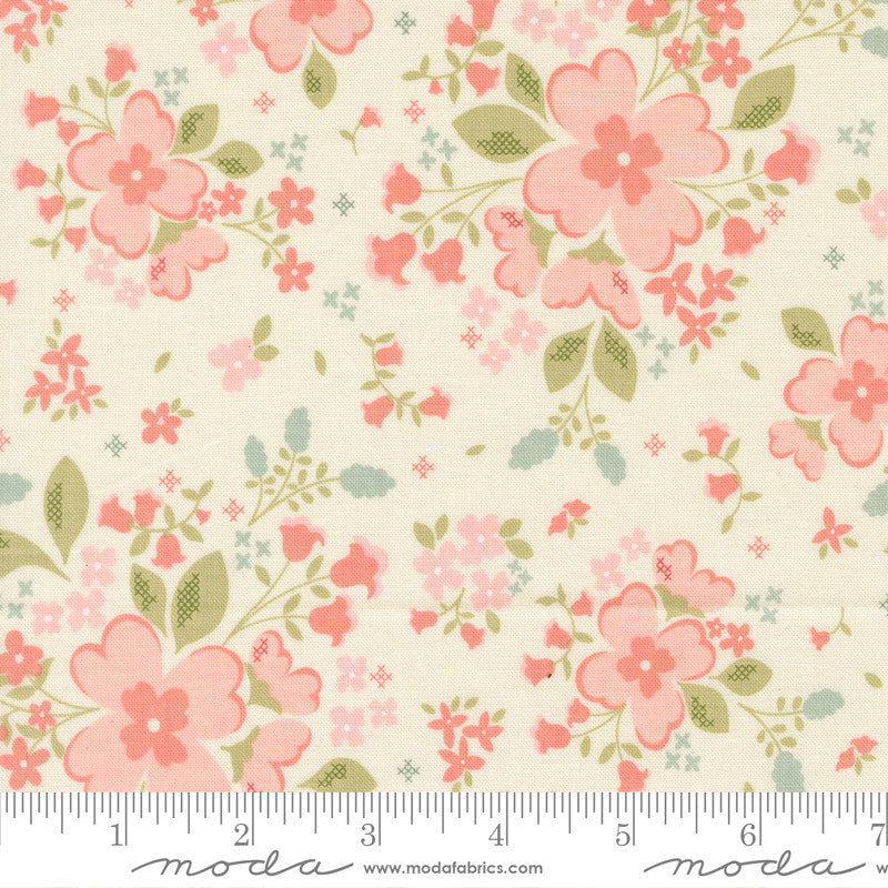 PRESALE Sunbonnet Porcelain Pretty Petals Yardage by Heather Briggs of My Sew Quilty Life for Moda Fabrics | 31760 11
