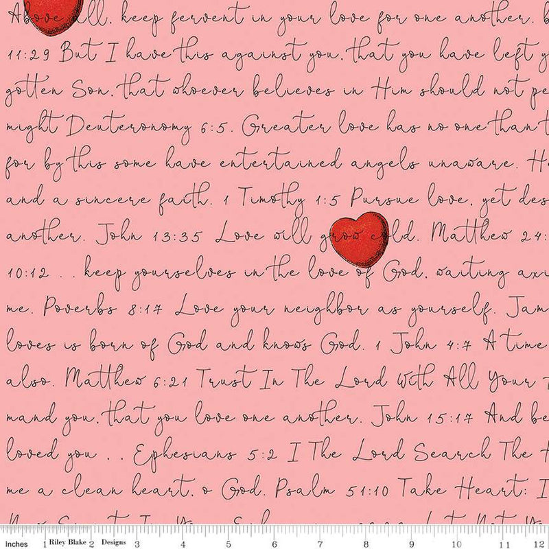 All My Heart Pink Love Letters Yardage by J Wecker Frisch for Riley Blake Designs | C14139 PINK