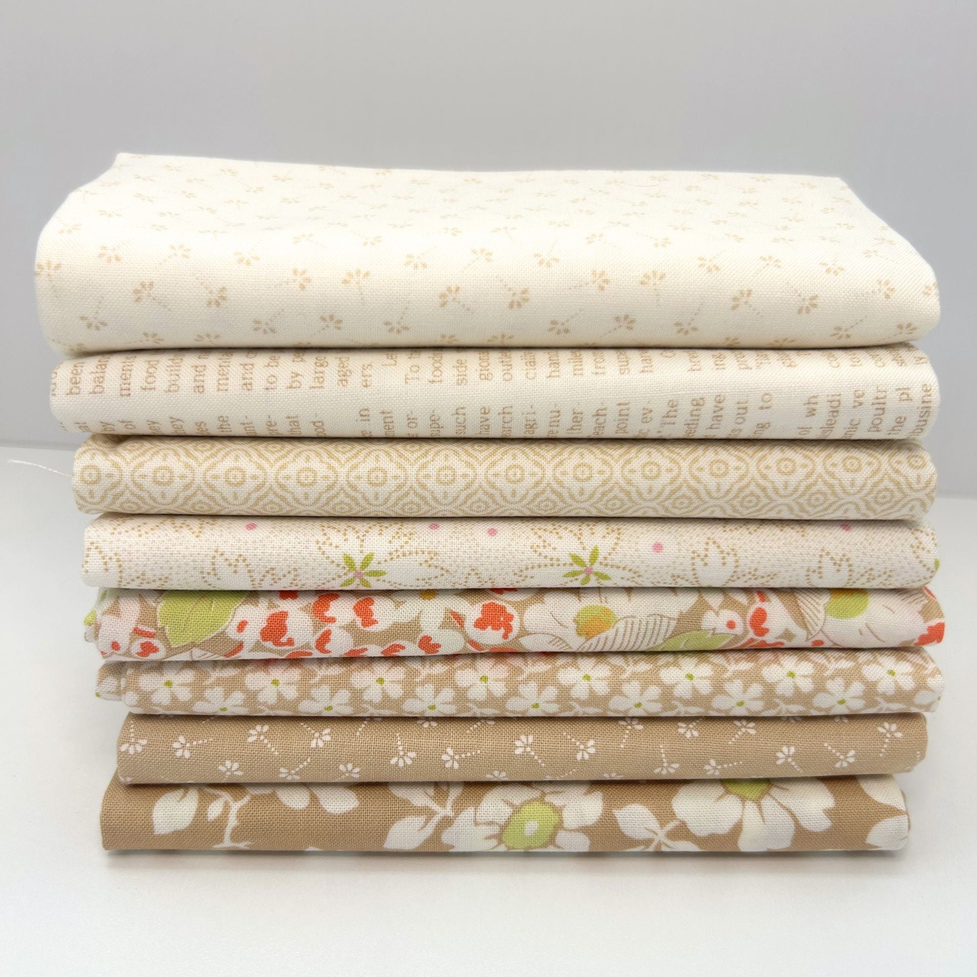Summers End Custom Fat Quarter Bundle Brown by Fig Tree & Co for Moda Fabrics | 8 FQs | Curated Bundle