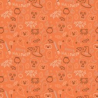 Frank and Friends Halloween Icons Orange Yardage by My Mind's Eye for Riley Blake Designs | C17476-ORANGE