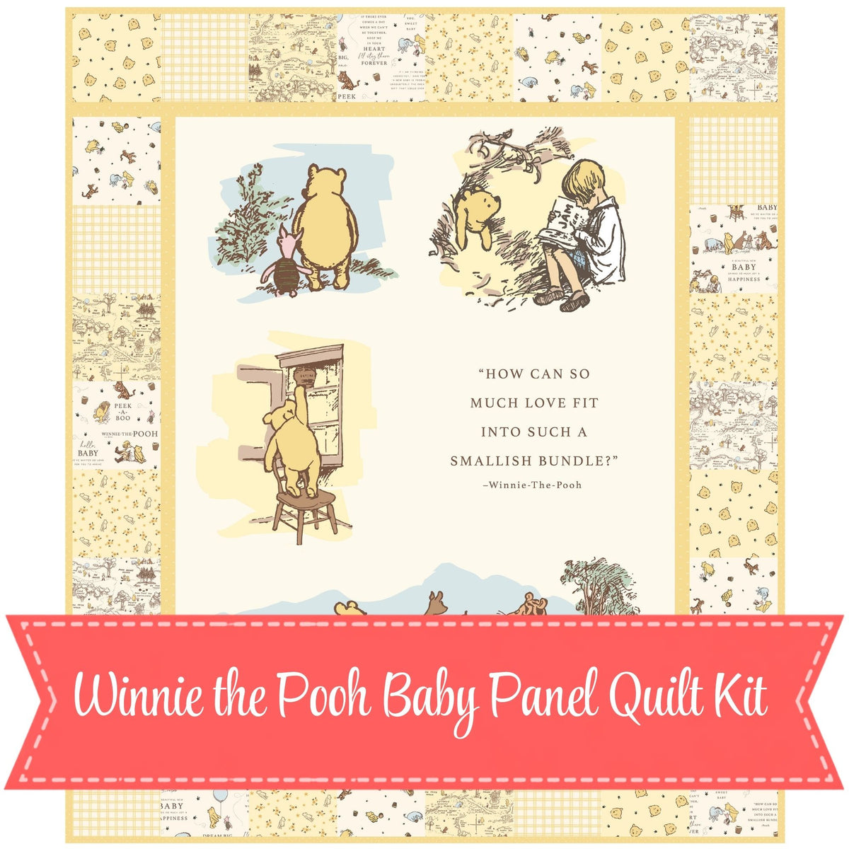PRESALE Winnie the Pooh Baby Panel Quilt Kit Boxed by Echo Park Paper Co. for Riley Blake Designs | KT-18590