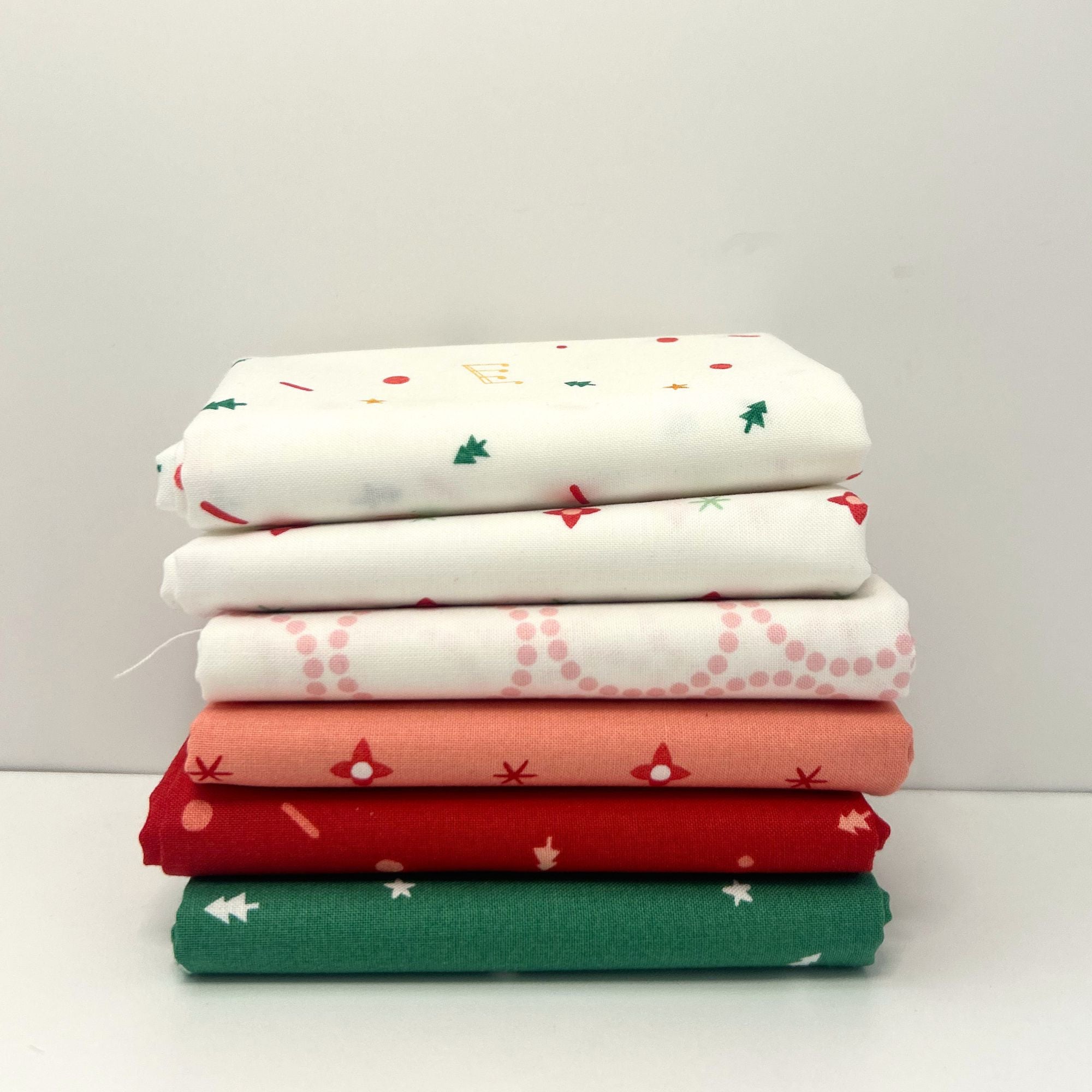 Tiny Christmas Custom Fat Quarter Bundle by Lizzy House for Moda Fabrics | 6 FQs | Curated Bundle