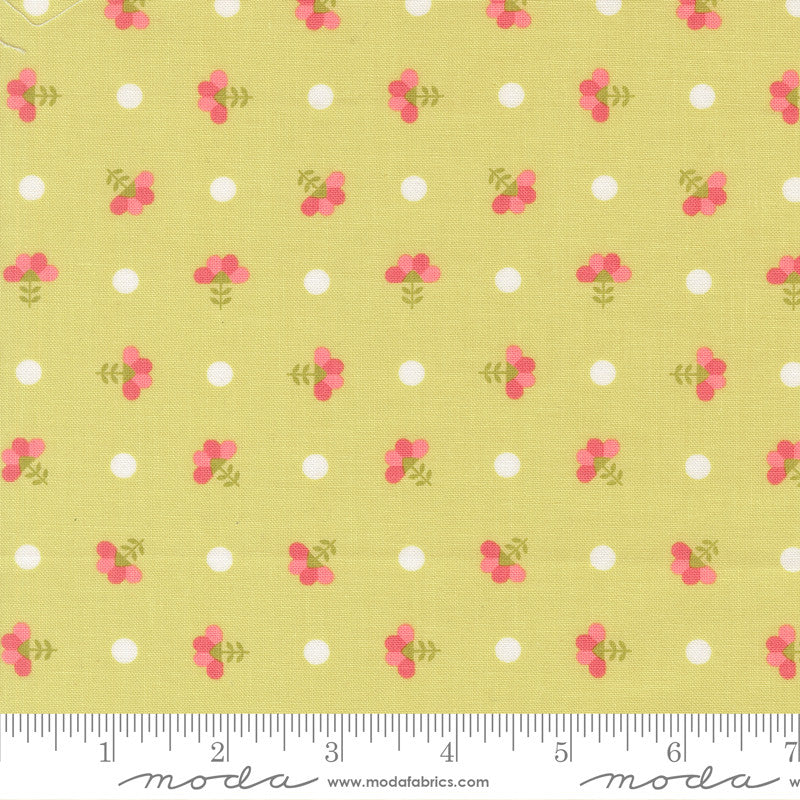 PRESALE In The Garden Dotted Sprig Light Lime Yardage by Corey Yoder for Moda Fabrics| 29232 21